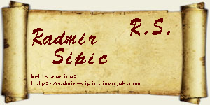 Radmir Šipić vizit kartica